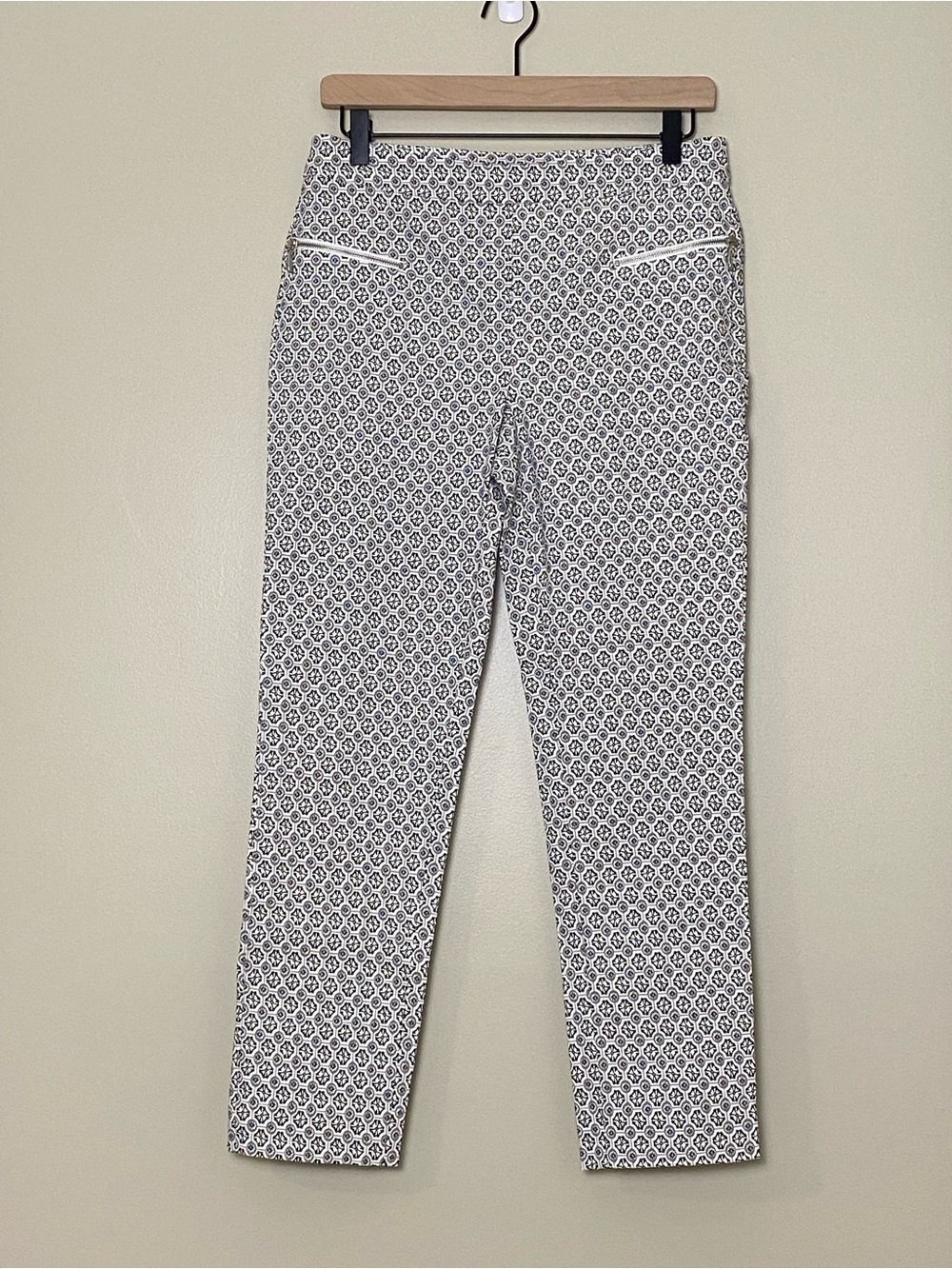 Jules & Leopold Geometric Floral Stretch Pants Medium Office Modern Classic